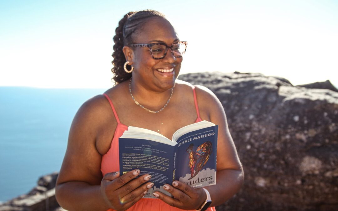 Chalon with Intruders by Mohale Mashigo on top of Table Mountain in Cape Town South Africa